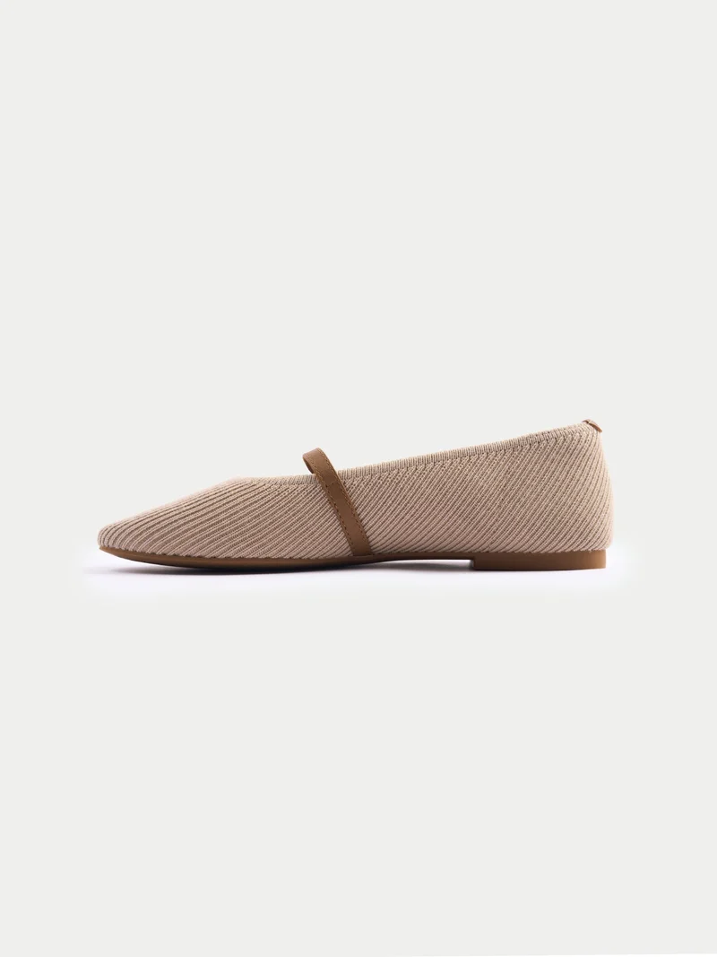 Strick-Ballerinas aus mercerisierter Wolle und Kaschmir