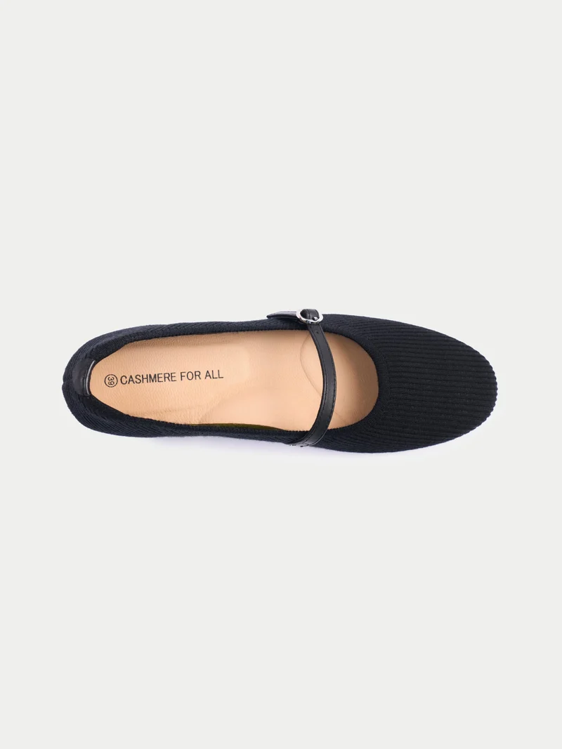 Strick-Ballerinas aus mercerisierter Wolle und Kaschmir