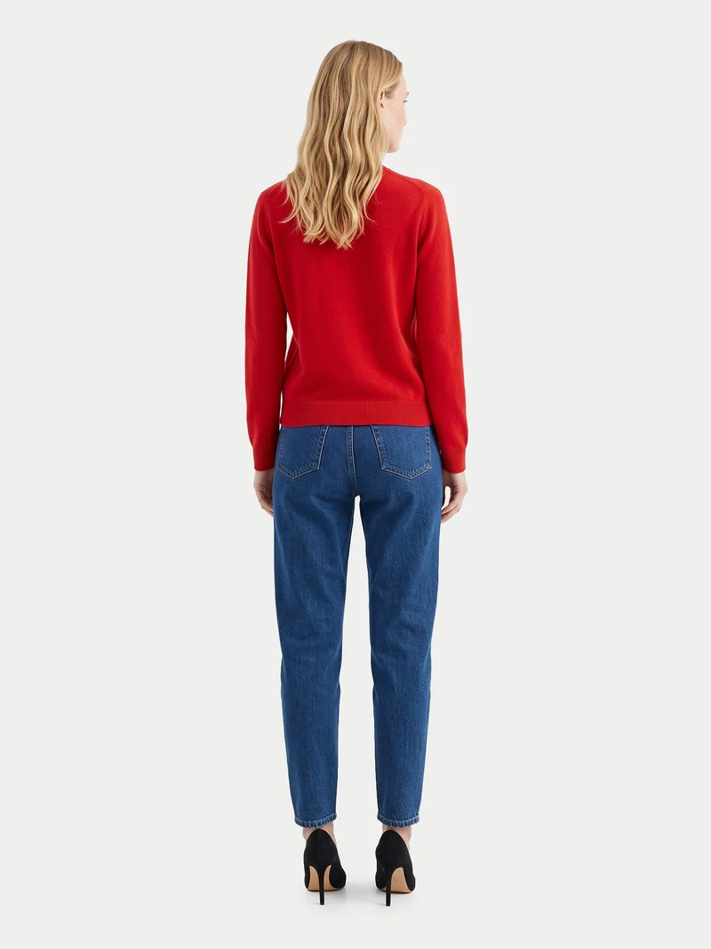 Schlichter Kaschmirpullover mit Rundhalsausschnitt