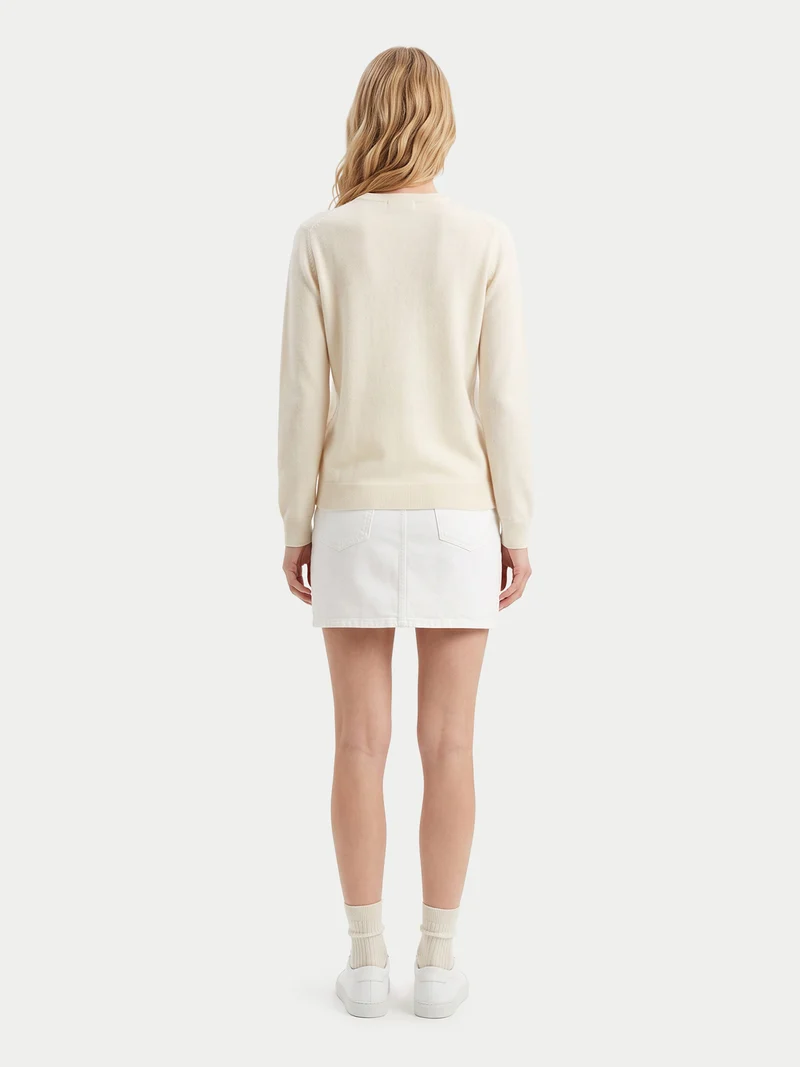 Schlichter Kaschmirpullover mit Rundhalsausschnitt
