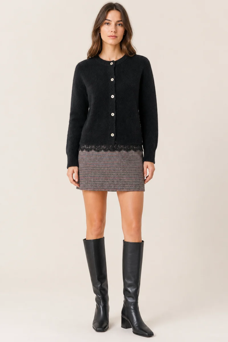 Milano Italy - Strickjacke mit Spitze