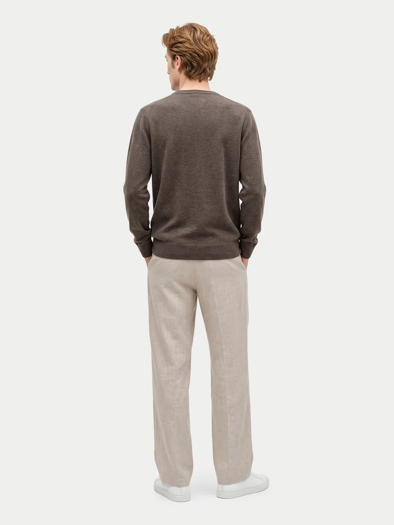 Feiner Kaschmirpullover mit Rundhalsausschnitt