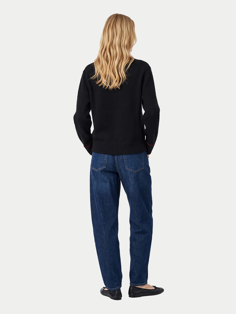 Kaschmir-Pullover mit tiefem V-Ausschnitt