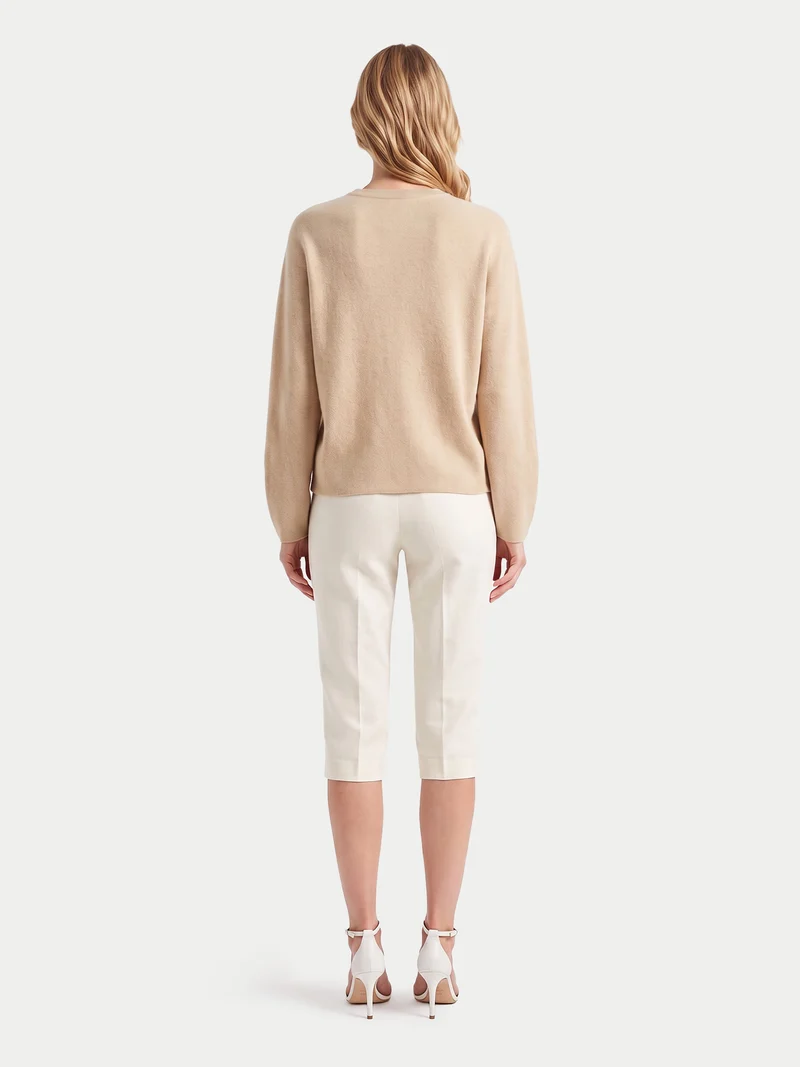 Kaschmir-Pullover mit tiefem V-Ausschnitt