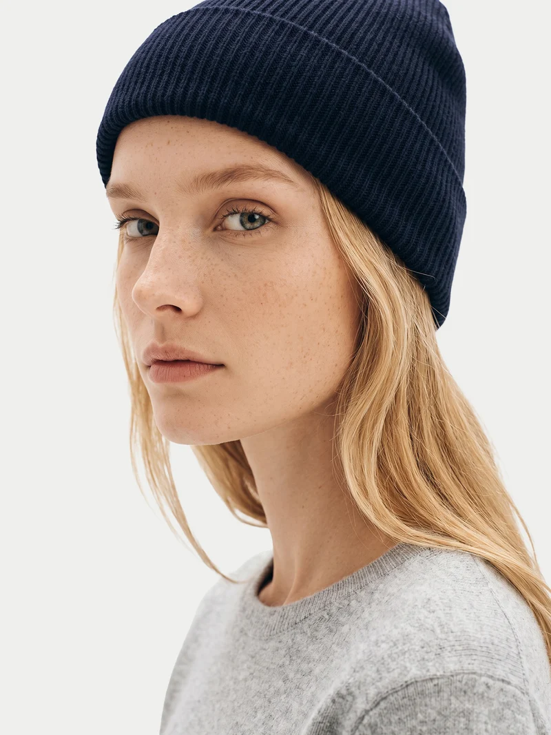 Unisex Kaschmir Rippstrick-Mütze