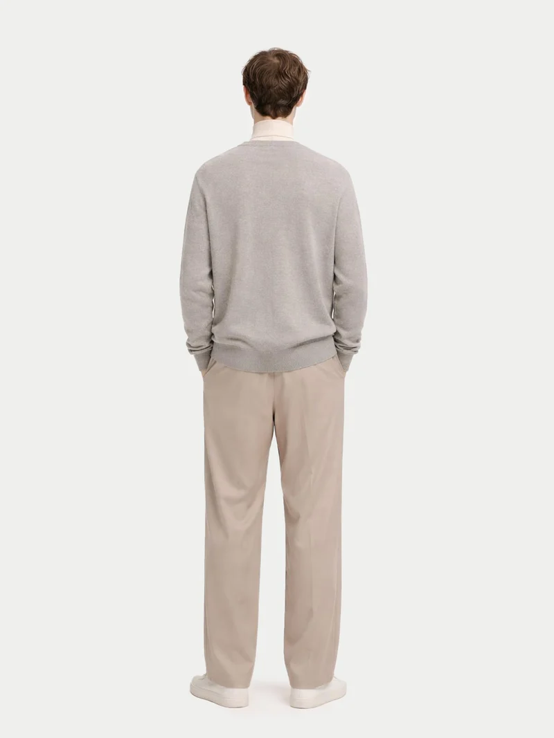 Basic V-Ausschnitt Kaschmirstrickjacke mit Knöpfen