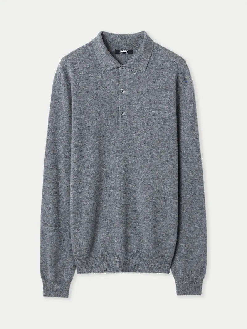 Basic Kaschmirpullover mit Polokragen
