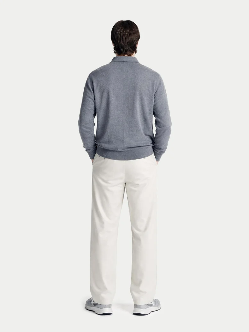 Basic Kaschmirpullover mit Polokragen