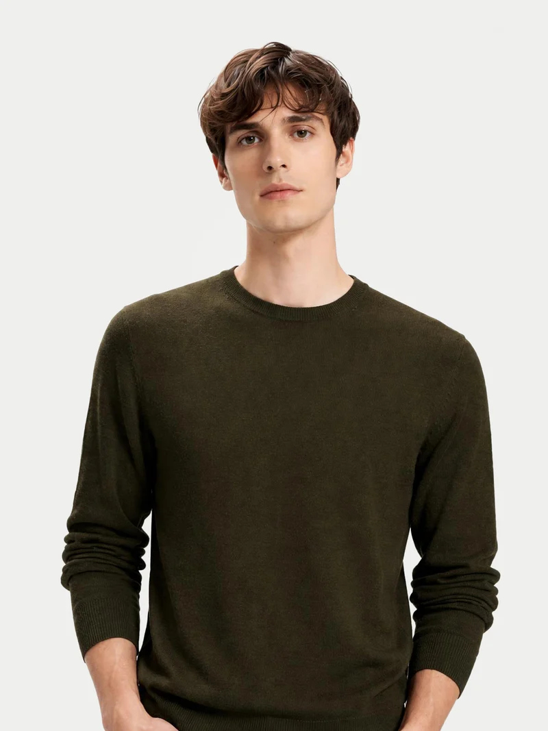Timeless Kaschmirpullover mit R-Ausschnitt