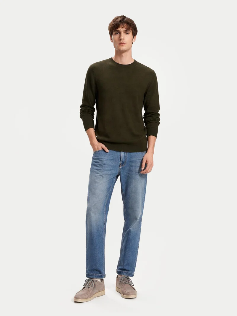 Timeless Kaschmirpullover mit R-Ausschnitt