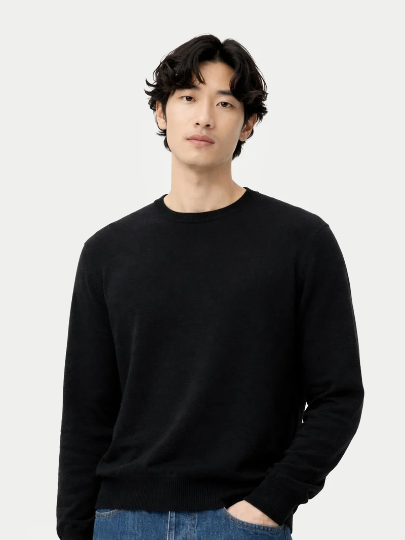 Timeless Kaschmirpullover mit R-Ausschnitt