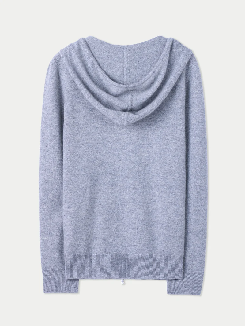 Damen Zip-Hoodie mit Smiley-Tasche