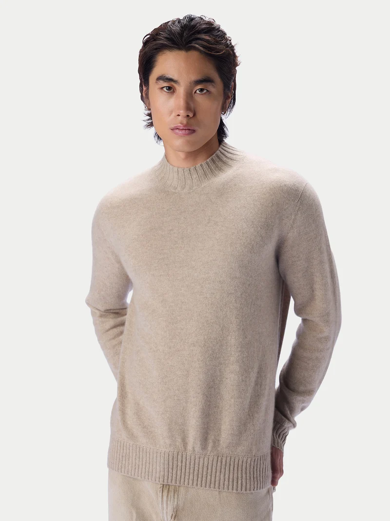 Schmal geschnittener Kaschmir-Rollkragenpullover