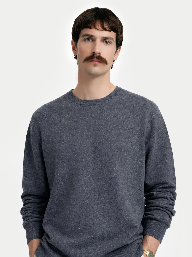 Basic Kaschmirpullover mit R-Ausschnitt