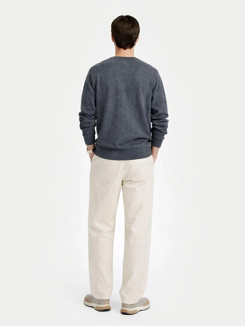 Basic Kaschmirpullover mit R-Ausschnitt