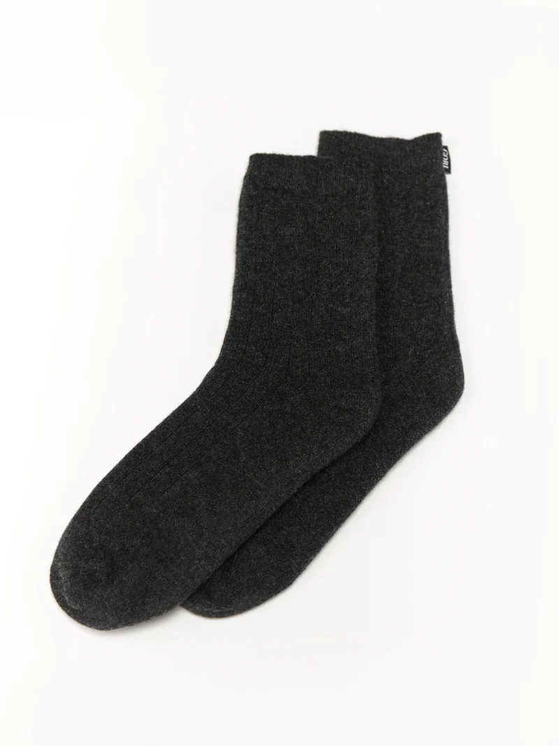 Unisex Kaschmir Strick-Bettsocken mit Trim