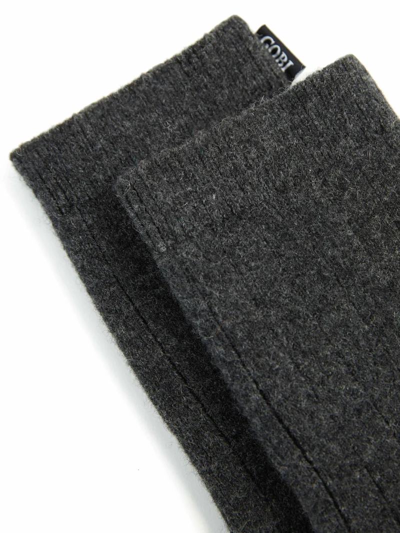 Unisex Kaschmir Strick-Bettsocken mit Trim