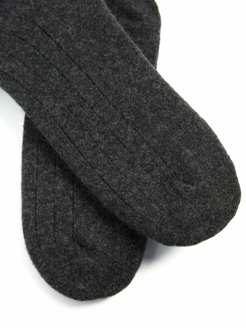 Unisex Kaschmir Strick-Bettsocken mit Trim