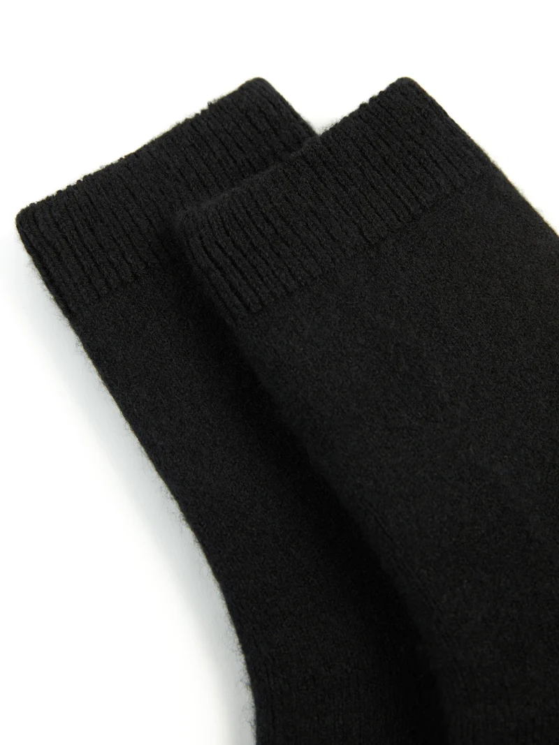 Unisex Kaschmir Rippenstrick-Bettsocken