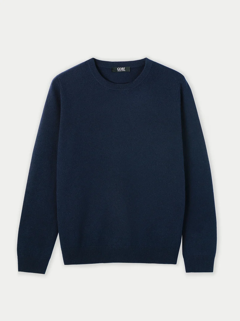 Basic R-Ausschnitt Kaschmirpullover