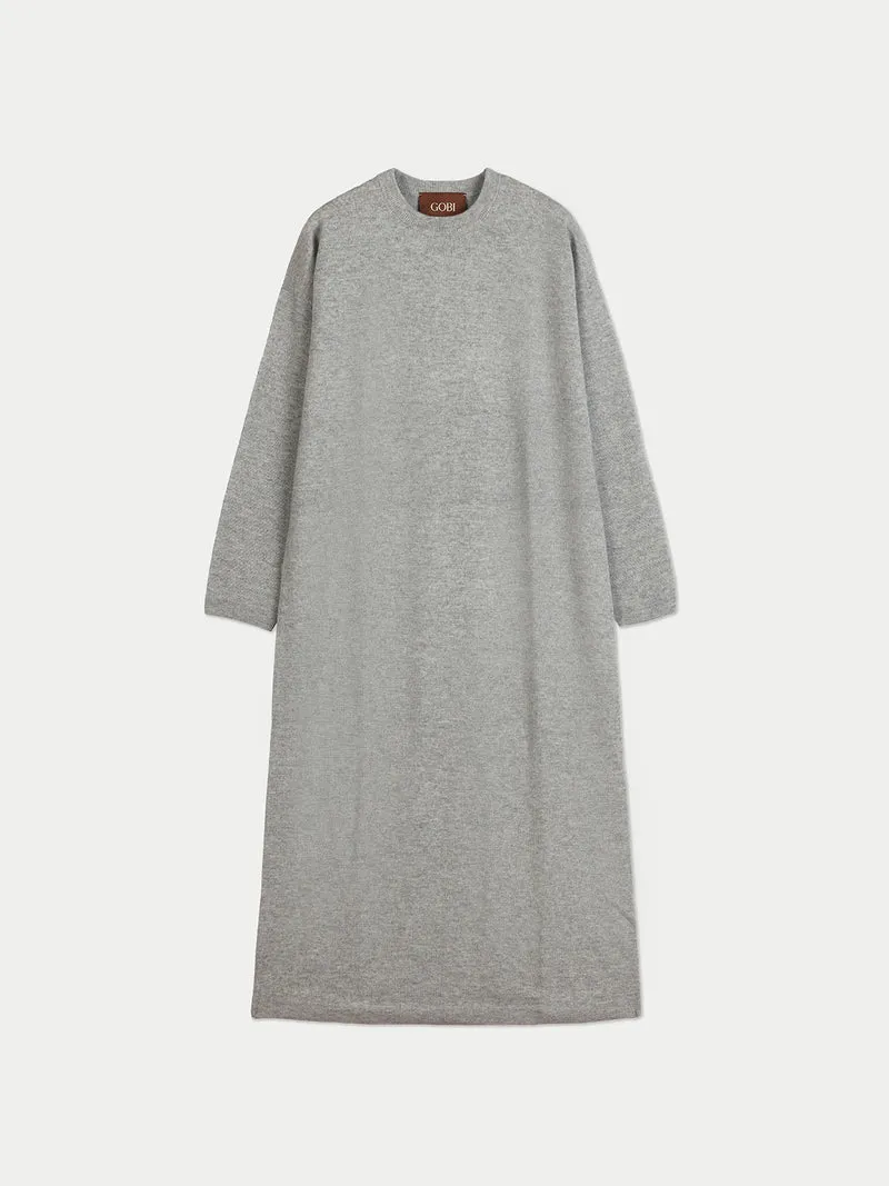 Lockeres Kaschmir-Maxikleid