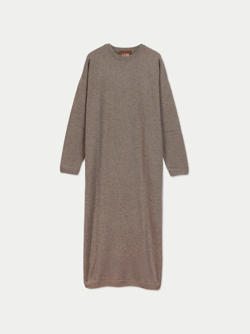 Lockeres Kaschmir-Maxikleid