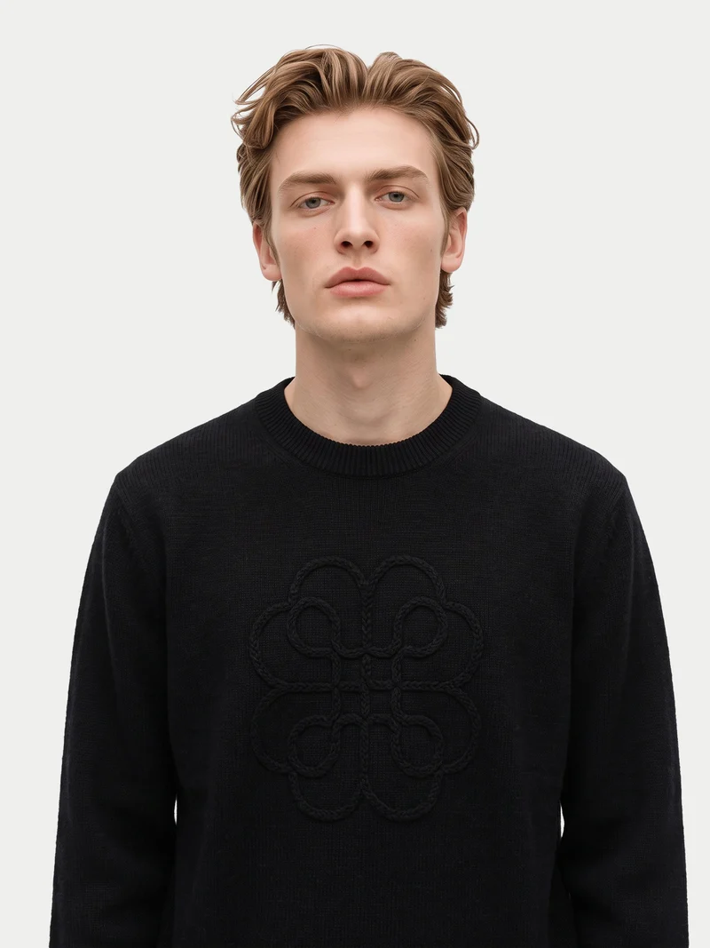 Unisex Kaschmir Rundhalspullover mit Motiv