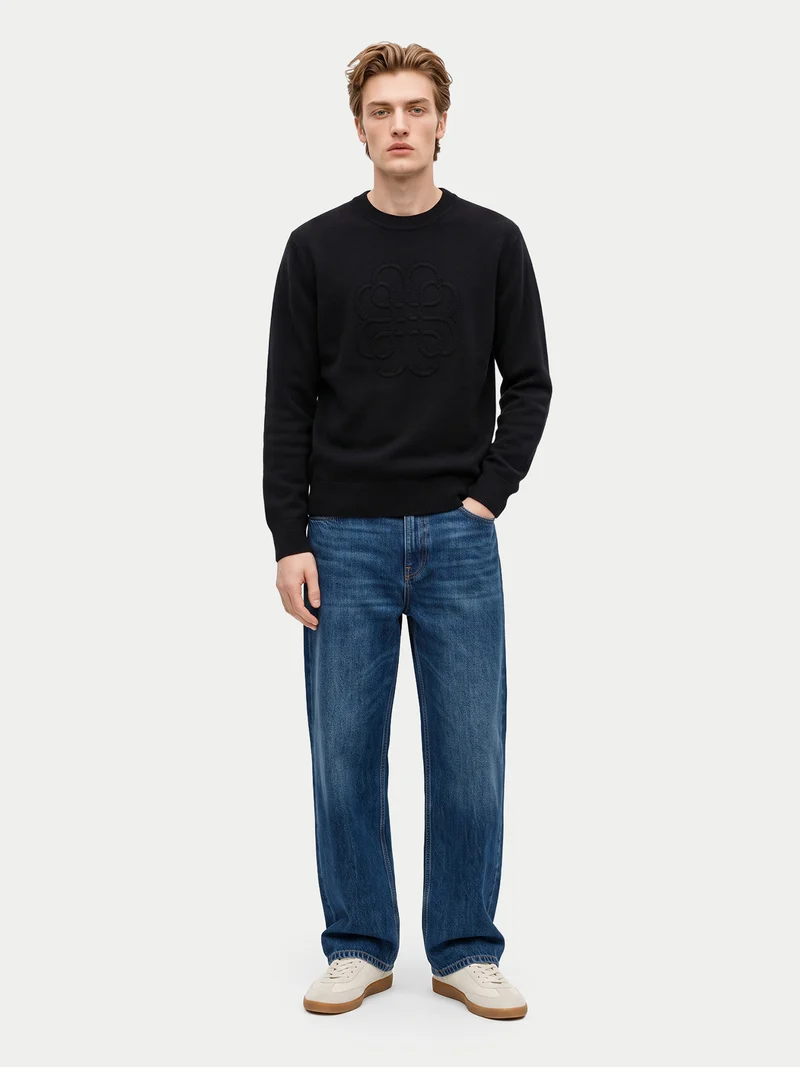 Unisex Kaschmir Rundhalspullover mit Motiv