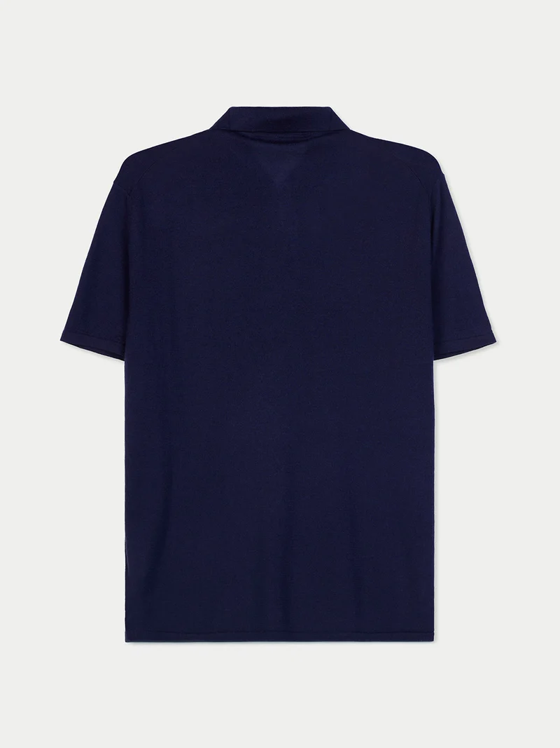 Polo aus Kaschmir-Seide mit Halbzip