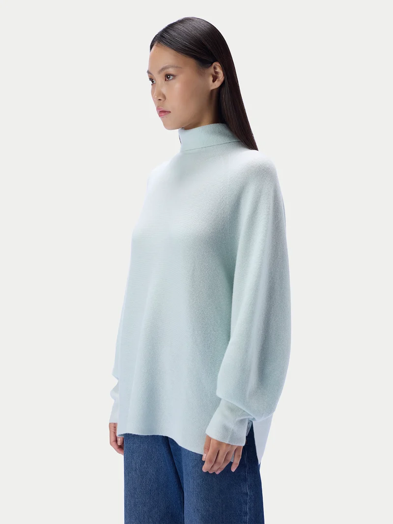 Kaschmir-Rollkragenpullover im Linksstrick