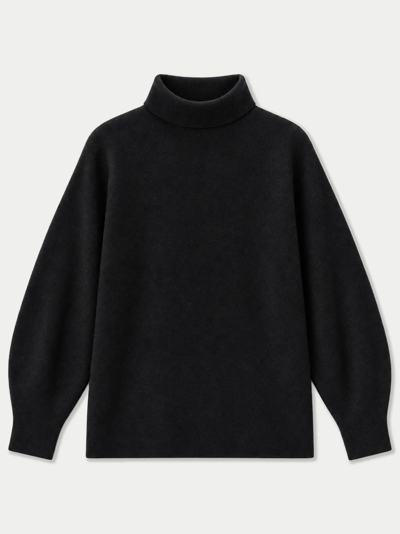 Kaschmir-Rollkragenpullover im Linksstrick