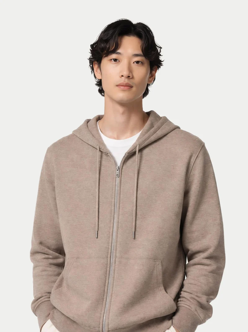 Herren Kaschmir Hoodie Mit Reißverschluss