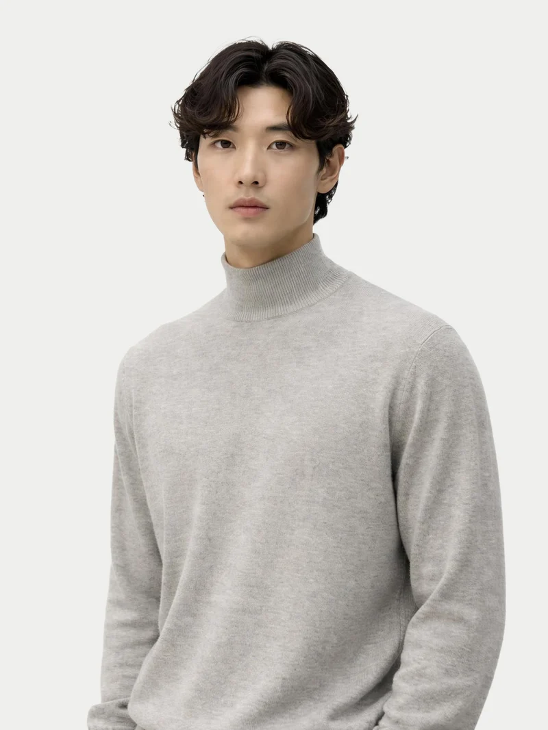 Basic Stehkragenpullover aus Kaschmir