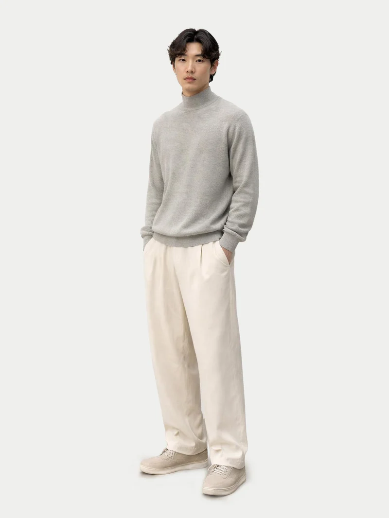 Basic Stehkragenpullover aus Kaschmir