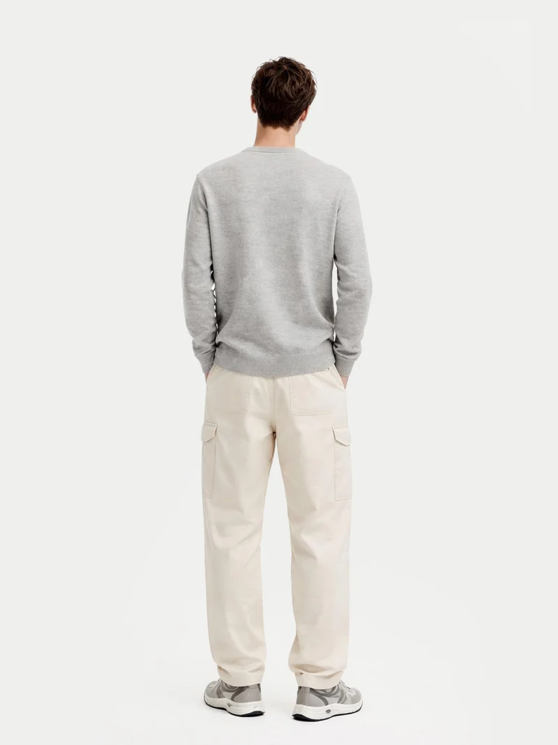 Basic Kaschmirpullover mit R-Ausschnitt
