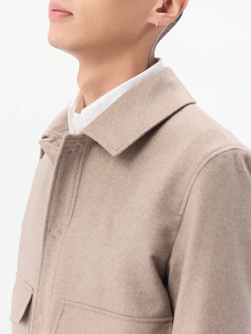 Kaschmir Jacke mit Druckknopfleiste