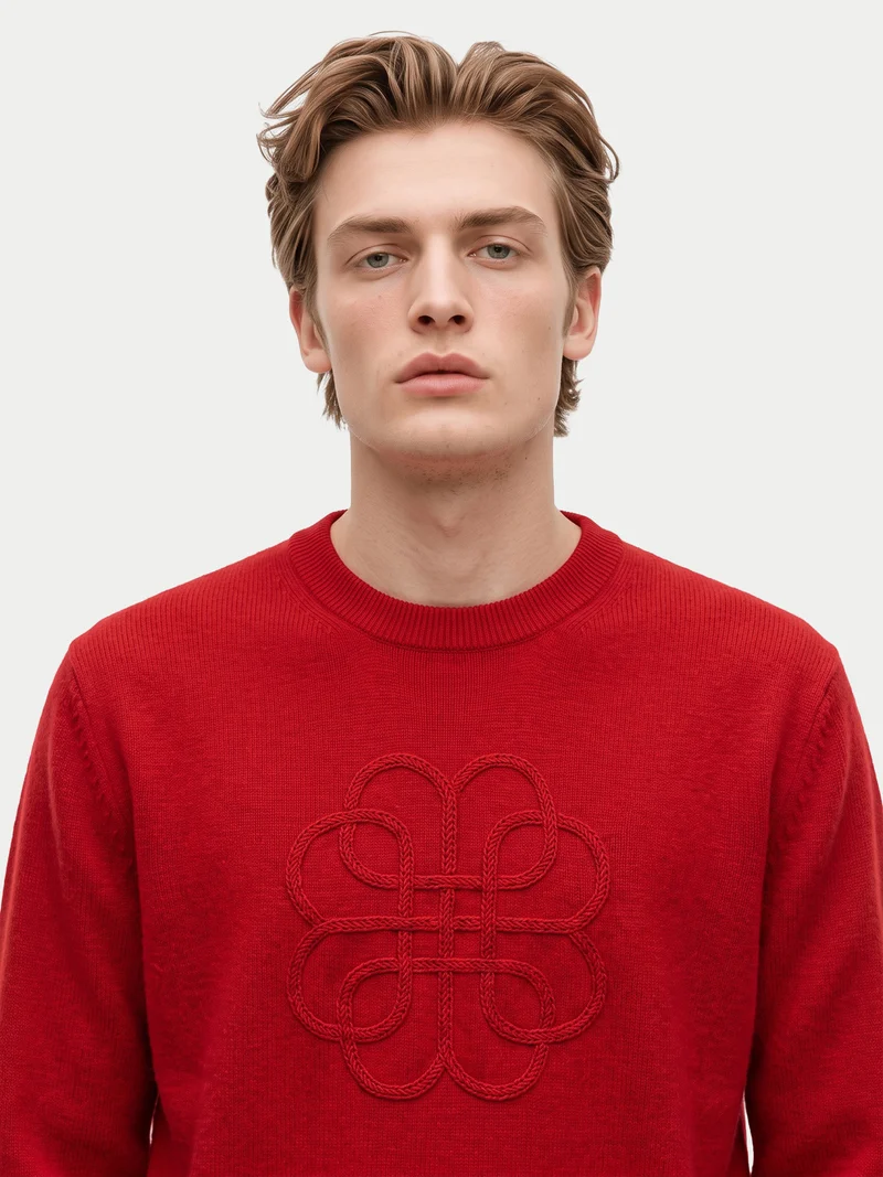 Unisex Kaschmir Rundhalspullover mit Motiv