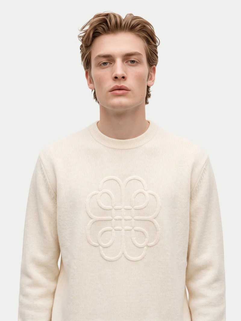 Unisex Kaschmir Rundhalspullover mit Motiv