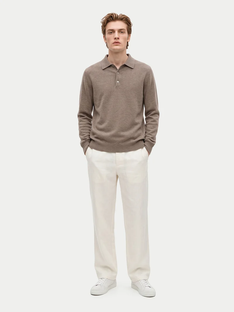 Klassischer Kaschmir-Polopullover