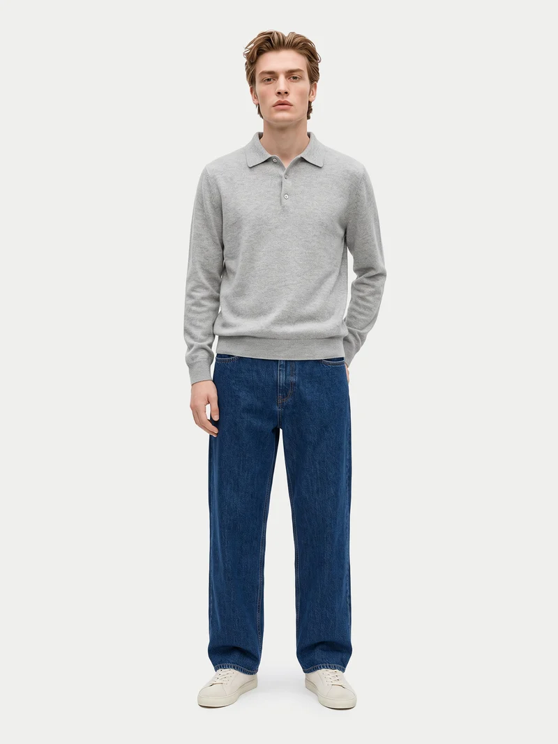 Klassischer Kaschmir-Polopullover
