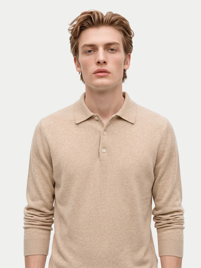 Klassischer Kaschmir-Polopullover