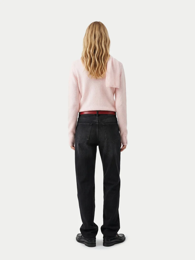 Kaschmirpullover mit drapiertem Schal