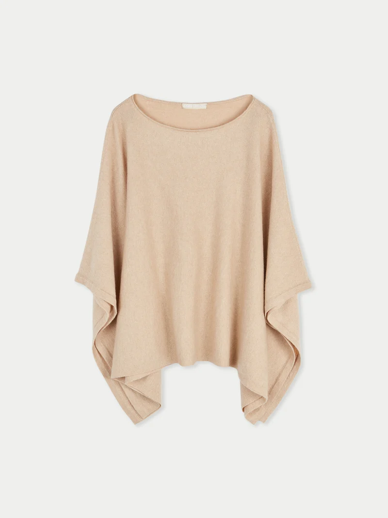 Kaschmir-Poncho mit U-Boot-Ausschnitt