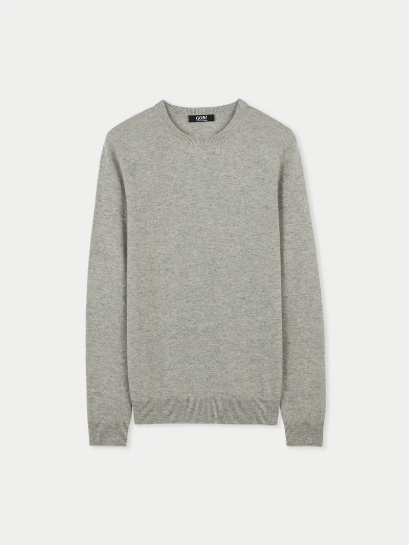 Basic R-Ausschnitt Kaschmirpullover