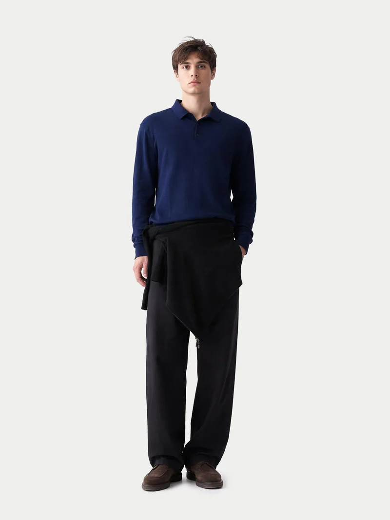 Herren Klassisches Polo-Shirt mit langen Ärmeln