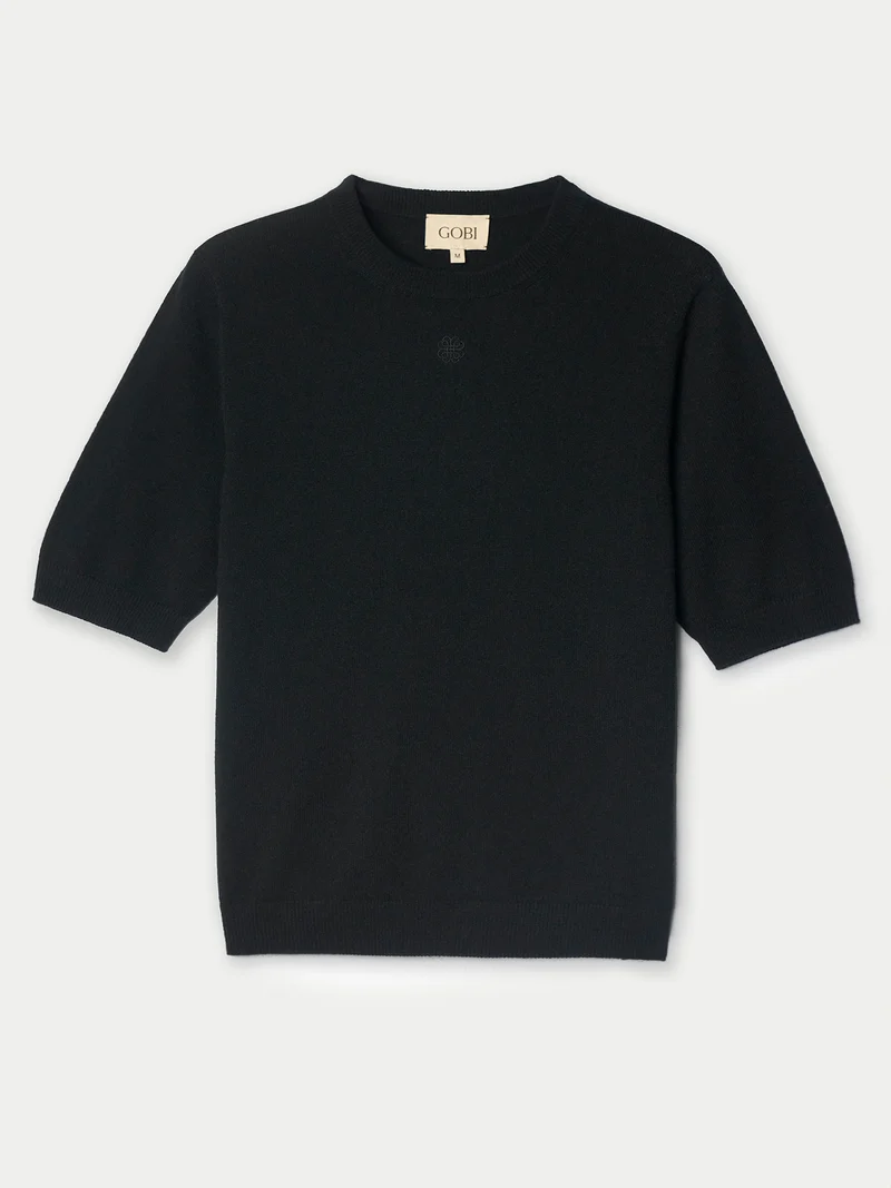 Kaschmir-Pullover mit kurzen Ärmeln