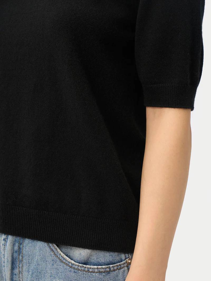 Kaschmir-Pullover mit kurzen Ärmeln