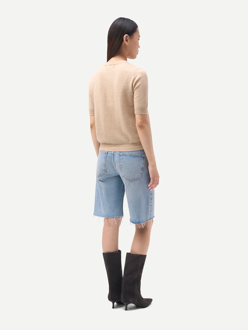 Kaschmir-Pullover mit kurzen Ärmeln
