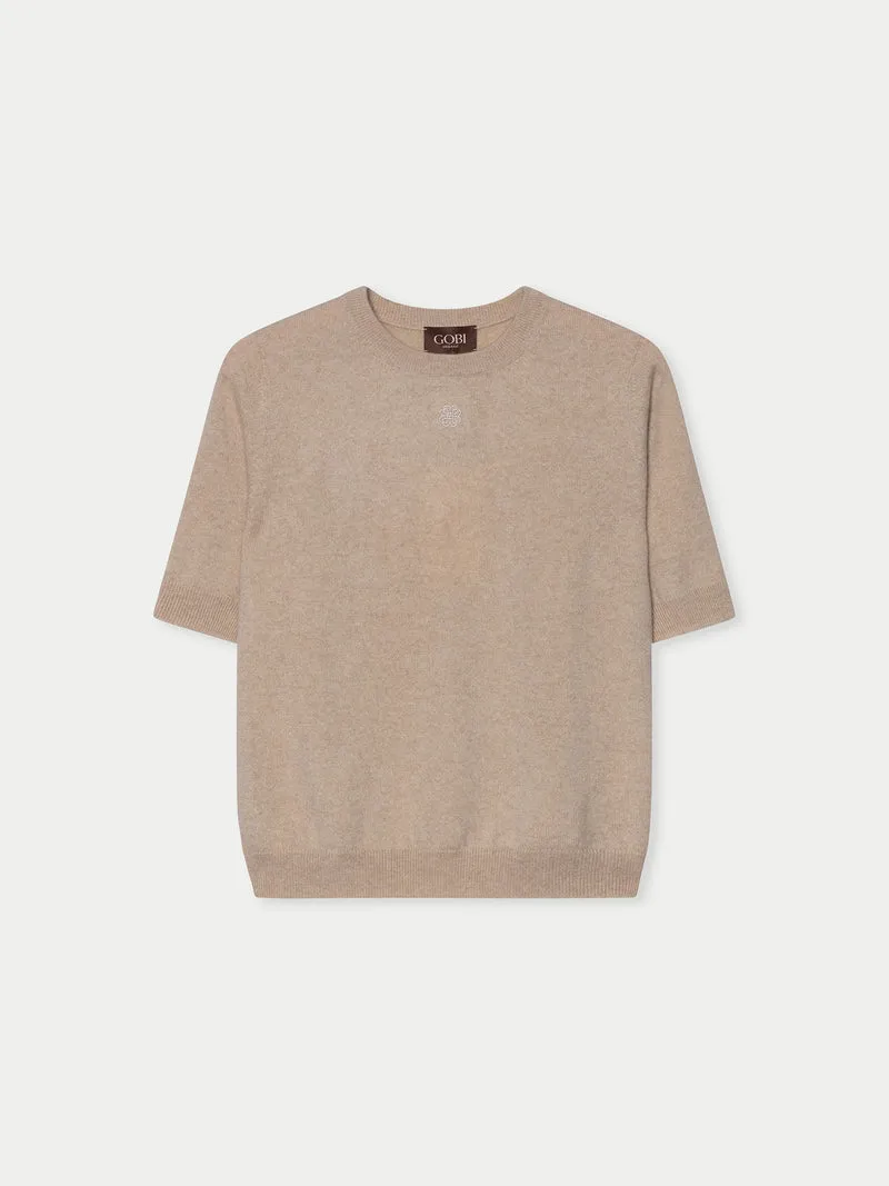 Kaschmir-Pullover mit kurzen Ärmeln