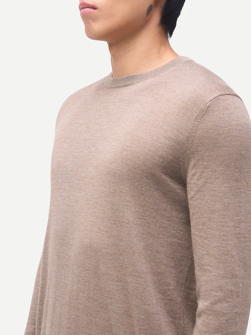 Kaschmir-Seide Pullover mit Rundhalsausschnitt